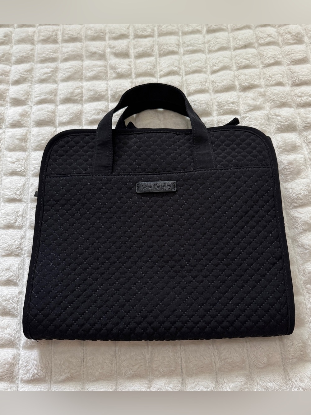 Vera Bradley Black Quilted Grand Hanging Organizer Toiletry Bag Travel Cosmetic